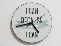 I Can Because Think - Wall Clock Motivational Quotes Decor - thumbnail 1