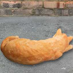 Stone Sleeping Cat Sculpture Relaxed Kitten Statue Cute Kitty Figurine Concrete Pet Ornament Outdoor Memorial Decor Lover Gift - thumbnail 3