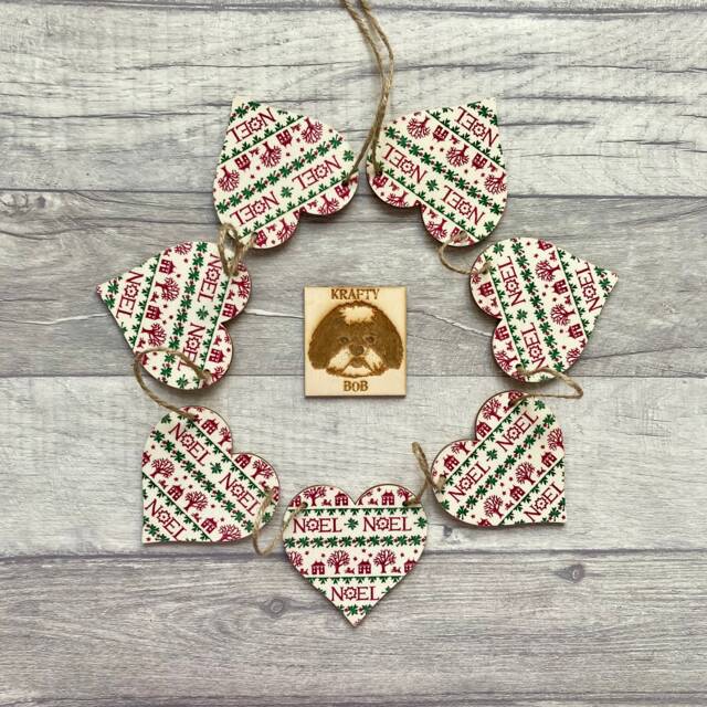 Emma Bridgewater Noel Garland, Wooden Festive Bunting, Religious Gifts For Christmas, Winter Wall Decor - image 1
