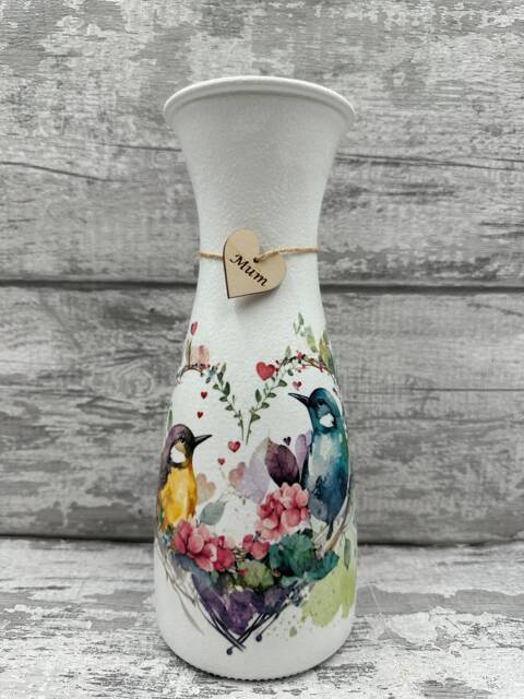 Mum Vase, Mam, Grandma, Nan, Nannies, Gift, Flowers, Mother's Day Gifts - Clear Varnish Finish - image 1