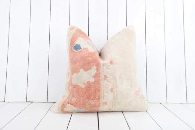 16x16 Turkish Kilim Pillow Cover, Vintage Bohemian Cushion - image 1