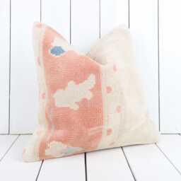 16x16 Turkish Kilim Pillow Cover, Vintage Bohemian Cushion - thumbnail 3