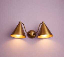 1950S Mid Century Sconce Vintage Industrial Wall Fixture Lighting Handmade Brass Double Light