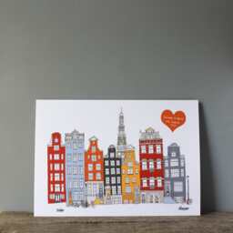 Amsterdam Personalised Print A4 - Wedding Gift Engagement Travel Souvenir - thumbnail 2