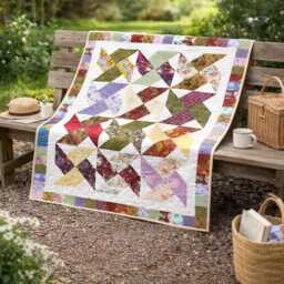 Floral Patchwork Quilt Pattern - Garden Whispers Throw Size - PDF Pattern - thumbnail 3