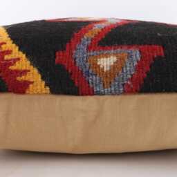 18x18 Vintage Floral Kilim Pillow Cover Turkish Cotton Cushion - thumbnail 4
