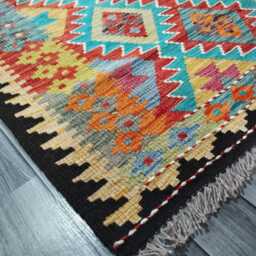 Classic Rug, Handmade Artisan Afghan Turkish Scandinavian Navajo Bohemian Wool Flatweave Multicolour Kilim Rug 156x104 cm - thumbnail 2