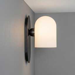 Modern Minimalist Wall Sconce - Elegant Arch Glass Shade Vanity Light, Mid-Century Bronze For Bedroom, Bathroom & Hallway Decor - thumbnail 2