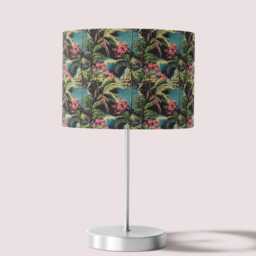 Lampshade Teal Blue Tiki Hula Print Velvet - Hawaii Tropical- Drum Lamp Shade 25cm 30cm 35cm 40cm 45cm Table Lamp Shade, Ceiling Pendant - thumbnail 2