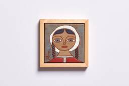 Female Portrait Ceramic Tile Handmade Wall Decor Combo Woman Art Folk Girl Modern Traditional Mothers Day Gift Original Artwork Motherhood - thumbnail 1