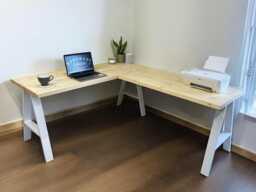 Corner Desk L Shaped On Solid Wood Or Steel Legs Home Office Custom Made in In The UK