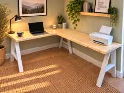 Corner Desk L Shaped On Solid Wood Or Steel Legs Home Office Custom Made in In The UK