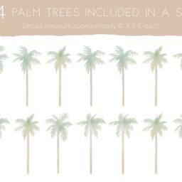 Palm Tree Wall Decals - Kids Room Decor, Watercolor Art, Beach Reusable & Removable Nursery Stickers - thumbnail 2