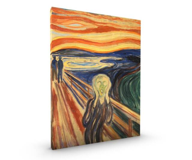 The Scream Edvard Munch Canvas Framed Glossy Coated Premium With Metal Hanger Various Sizes - image 1
