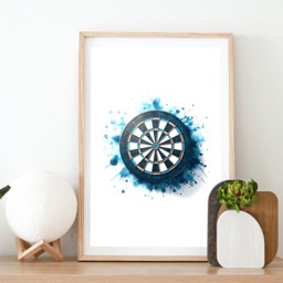 Darts Art Print - Love The - Fan Gift Blue Watercolour Posters Lover Bedroom Prints Decor Set Of 3 - thumbnail 2