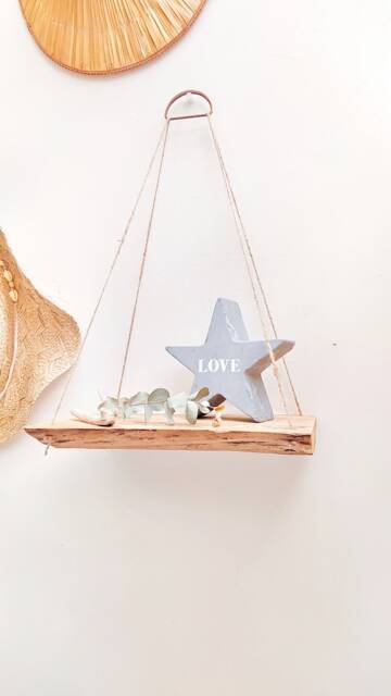 Wooden Hanging Shelf, Bookcase, Wall Shelf For Decoration, Pots, Spices, Candles, Plants, Books - image 1