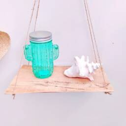 Wooden Hanging Shelf, Bookcase, Wall Shelf For Decoration, Pots, Spices, Candles, Plants, Books - thumbnail 3