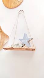Wooden Hanging Shelf, Bookcase, Wall Shelf For Decoration, Pots, Spices, Candles, Plants, Books - thumbnail 1