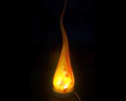 Orange Glass Flame Lamp Led Ambient Light, Usb Powered, Mouth Blown-Glass - thumbnail 1