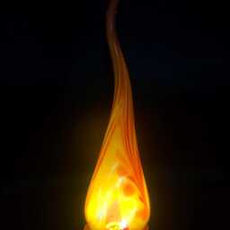 Orange Glass Flame Lamp Led Ambient Light, Usb Powered, Mouth Blown-Glass - thumbnail 2