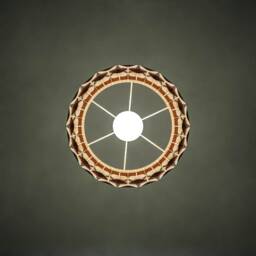 Birch Plywood Pendant Light, Large Wooden Ceiling Lamp, Scandinavian Design - thumbnail 3