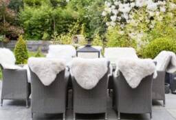 Outdoor Dining, Garden Furniture Accessory, Sheepskin Rugs For Seating, Set Of 6, Outdoor Eating, , Outdoors Entertaining