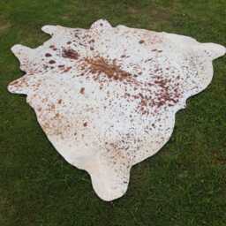 Brazilian Brown Speckled Cow Skin Rug-Natural Hair-On Hide Area Rug-Rustic Farmhouse Decor Hide-Large Cowhide Rugs For Living Room - thumbnail 2