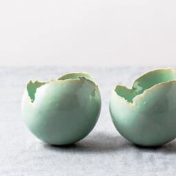 Set Of 2 Mint Green Ceramic Candle Holders - thumbnail 3