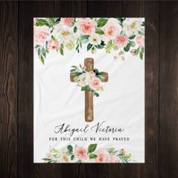 Personalized Baby Name Blanket, Gift, Custom Coming Home Hospital For This Child We Have Prayed, Baptism Gift - thumbnail 2