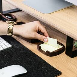 sticky Note Holder/Wooden Notes Office Desk Organizer Accessories Home Decor New Job & Coworker Gift - thumbnail 3
