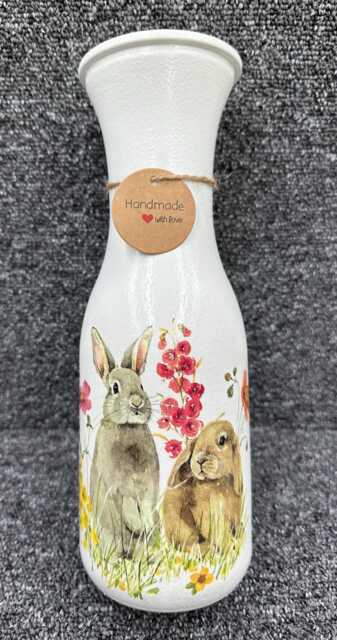 Rabbit Vase - Decouoage, Hares, Rabbits Vase, Gift, Rabbit Bunny, Bunnies - image 1