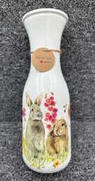 Rabbit Vase - Decouoage, Hares, Rabbits Vase, Gift, Rabbit Bunny, Bunnies - thumbnail 1