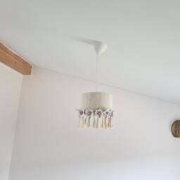 Floral Nursery Chandelier Daisy Flower Lampshade, Macrame Decor - thumbnail 2