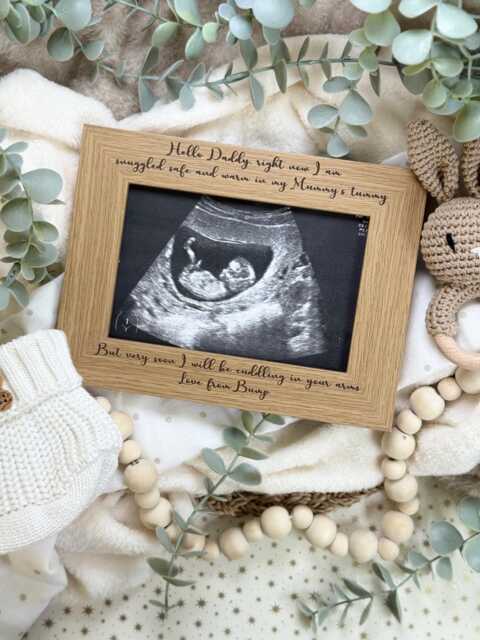 Hello Daddy Personalised Baby Scan Photo Frame - To Be Bump Gift From Pregnancy Gifts For New Dad - image 1