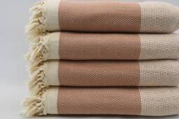 "Taba Color Blanket, Aztec Throw, Turkish Blanket, 79""x95" - thumbnail 1