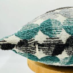 Geometric Teal Gray Textured Pillow Cover, Modern Throw Cushion - 18x18 - thumbnail 2