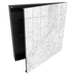 Marble Elegance Wall Mounted Key Cabinet, White Box For Wall, Minimalist Textures, Lovers Of & Subtle Patterns - thumbnail 1