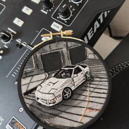 Custom Embroidered Car Portrait Home Decor- Personalized Sport From Photo Custom Gift- Gift For Him- First House Decorations - thumbnail 3