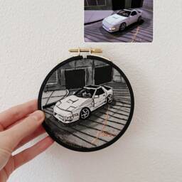 Custom Embroidered Car Portrait Home Decor- Personalized Sport From Photo Custom Gift- Gift For Him- First House Decorations - thumbnail 2