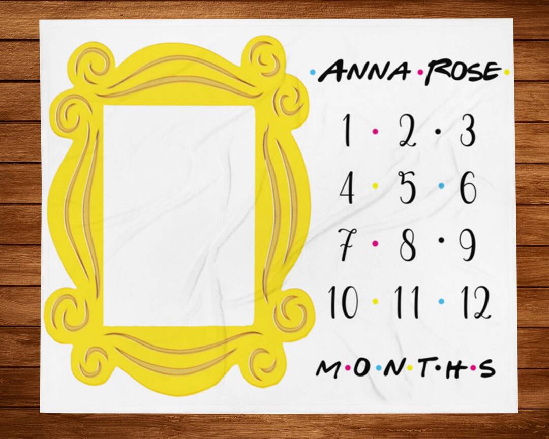 Baby Monthly Milestone Blanket - Deer Neutral Growth Chart Photography Prop 40x47 Inches, Newborn Photo Background - View #8