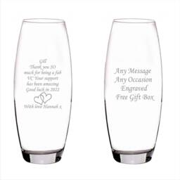Personalised Engraved Glass Vase Wedding, Anniversary, New Home, Retirement Gift - thumbnail 1