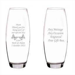Personalised Engraved Glass Vase Wedding, Anniversary, New Home, Retirement Gift - thumbnail 2