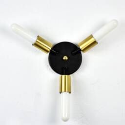 Triple Hinge Arm Wall Sconce - Custom Finish Led Or Antique Bulbs Unique Semi Flush Ceiling Light Fixture - thumbnail 3