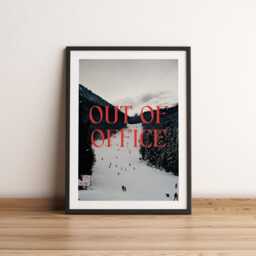 Out Of Office Print - Trendy Prints Retro Print Vintage Travel Skiing Winter A4 - thumbnail 2