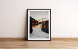 Out Of Office Print - Trendy Prints Retro Print Vintage Travel Skiing Winter A4 - thumbnail 1