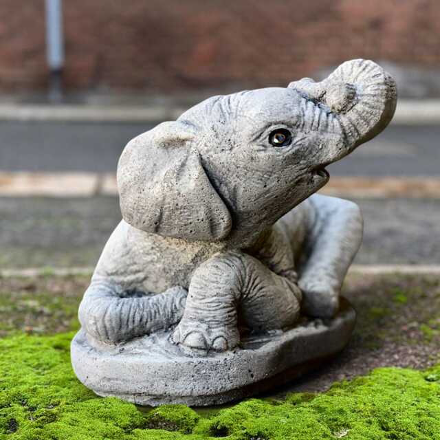Realistic Elephant Figurine Concrete Decoration Stone Animal Statue Outdoor Wildlife Ornament Front Door Elephant Lover Gift - image 1