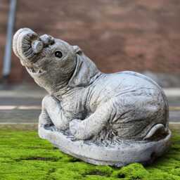 Realistic Elephant Figurine Concrete Decoration Stone Animal Statue Outdoor Wildlife Ornament Front Door Elephant Lover Gift - thumbnail 4
