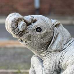 Realistic Elephant Figurine Concrete Decoration Stone Animal Statue Outdoor Wildlife Ornament Front Door Elephant Lover Gift - thumbnail 2