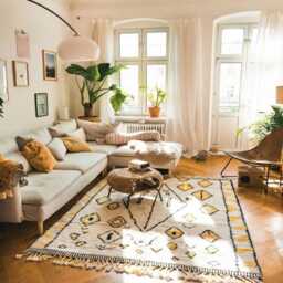 Moroccan Ivory & Yellow Berber Rug, Handwoven Wool Shag Diamond Geometric Motifs, Authentic Beni Ourain Carpet, Large Area Rug - thumbnail 2