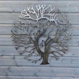 Tree Of Life Black With A Silver Touch Wall Art For Outdoors & Indoors 61.8cm - thumbnail 2